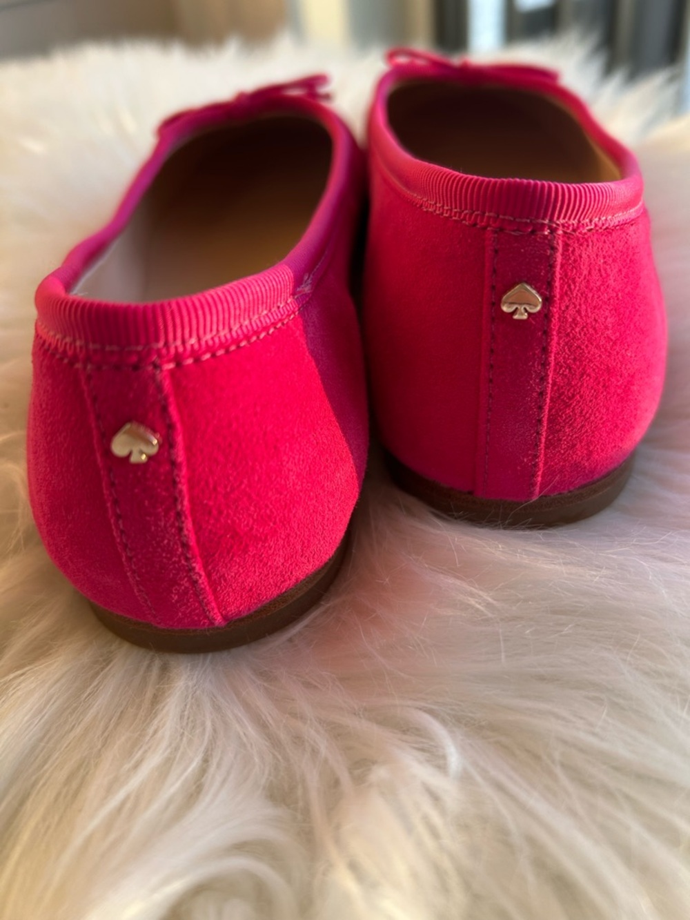 kate spade Hot Pink Suede Ballet Flats with Bow - Picture 6 of 8